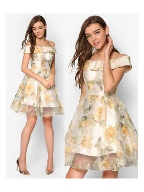 Chi Chi London Leighton Yellow Floral Dress – Size UK 14 (NWT)